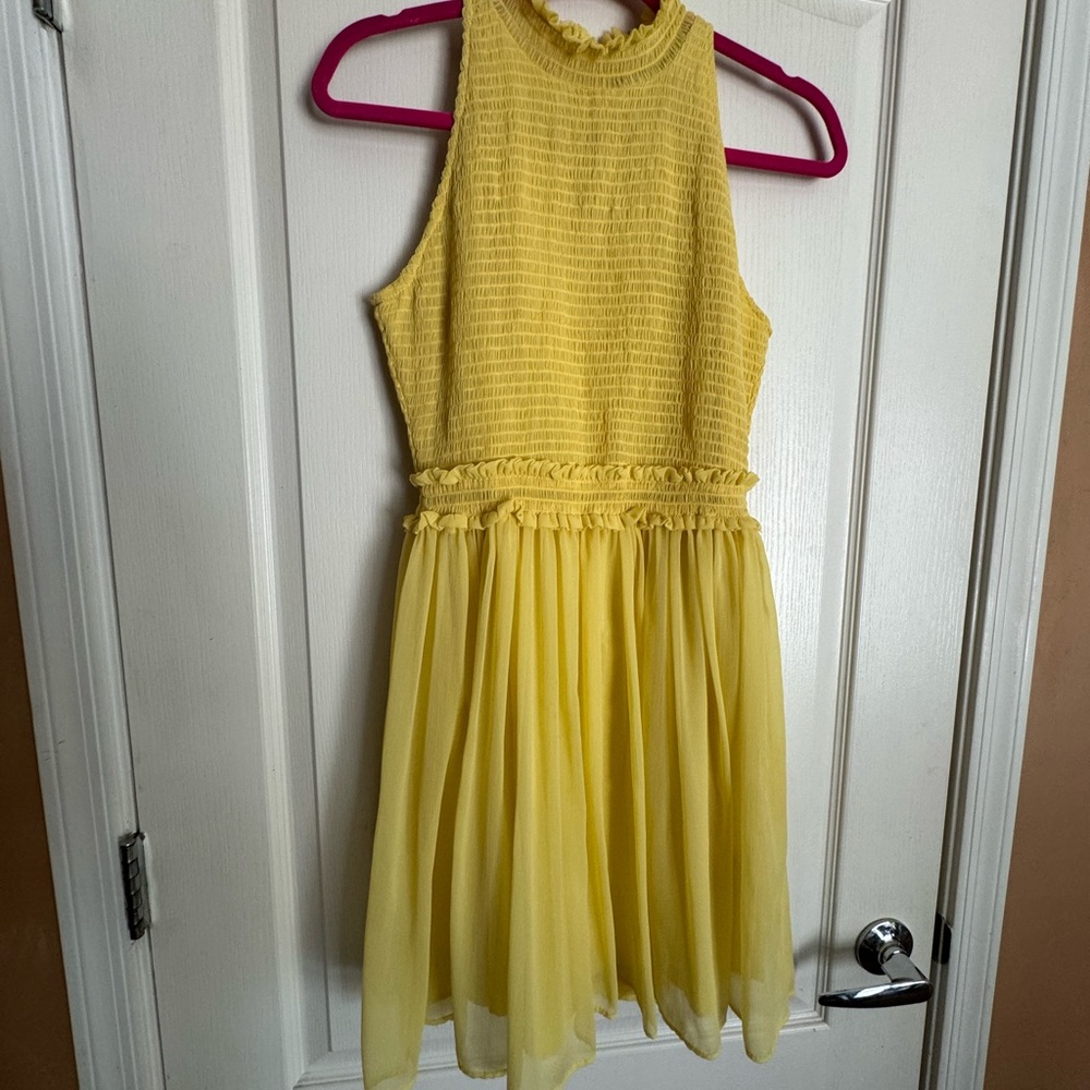 Butter yellow ruffle style dress